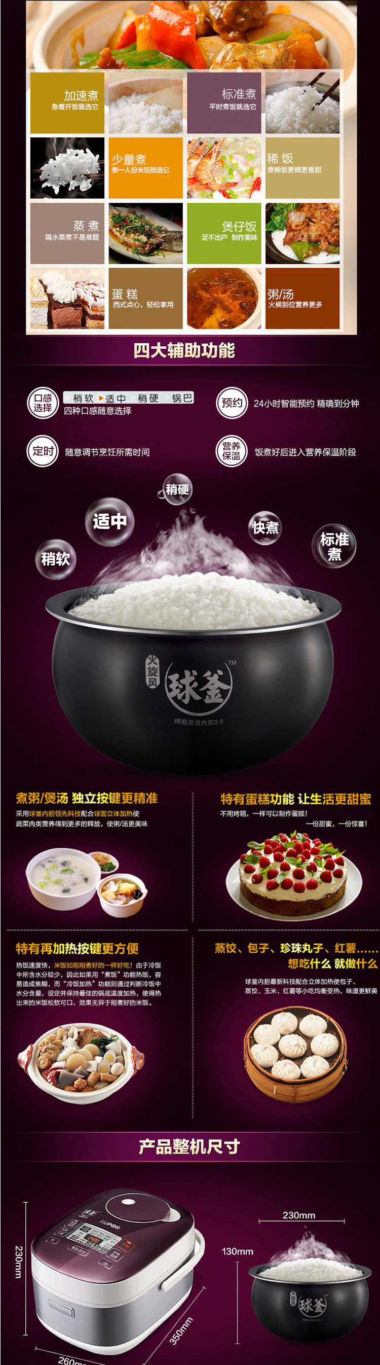 苏泊尔（SUPOR)电饭煲电饭锅CFXB40FC826-75
