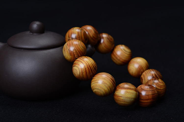 艺永轩 20mm印尼金丝柚木佛珠手串