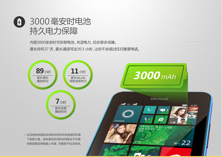 微软(Microsoft) Lumia 640XL LTE DS (RM-1096) 黑色 移动联通双4G手机 双卡双待