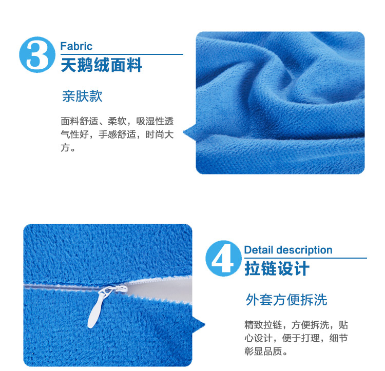 
                                        迎馨 床品家纺 慢回弹记忆棉腰靠垫 蓝色                