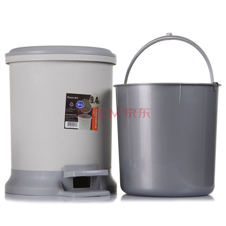 
                                        
                                                            茶花 垃圾桶 豪华圆型脚踏卫生桶 9.6L 1509                