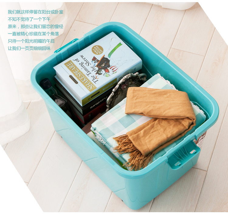 
                                        
                                        禧天龙Citylong 塑料收纳箱整理箱大号环保储物箱3个装 天蓝色60L 6063                