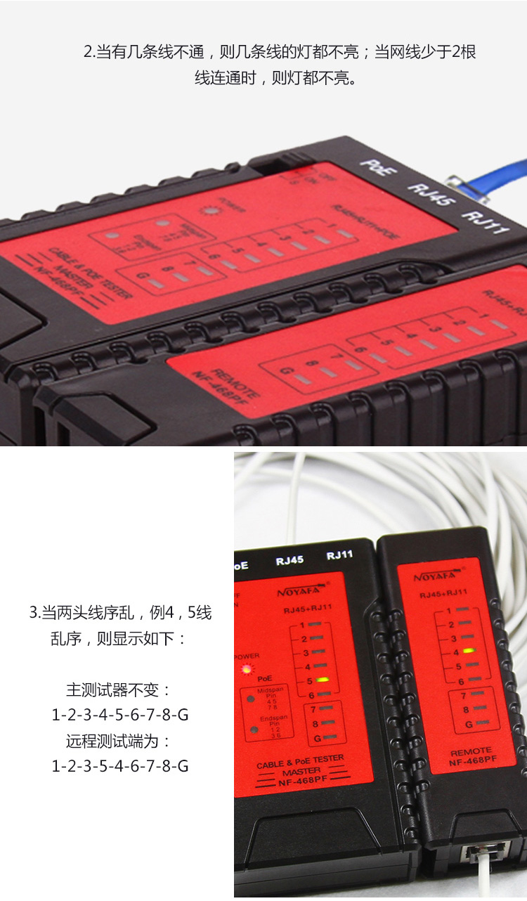 精明鼠 (noyafa) NF-468PF 网络测试仪 测试...-京东