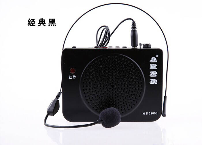 
                                        爱课(AKER)MR2800S音响教学腰挂式唱戏机喊话器小蜜蜂可遥控多功能扩音器(黑色)                