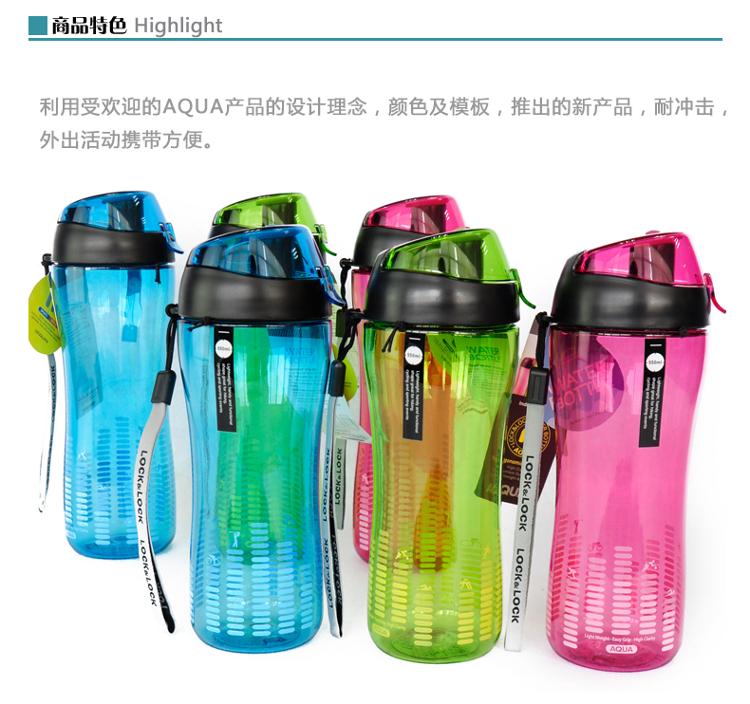 
                                        
                                                                                乐扣乐扣（lock&lock）AQUA水杯便携式防摔大容量户外水杯茶杯水壶HLC629B（650ml) 蓝色                