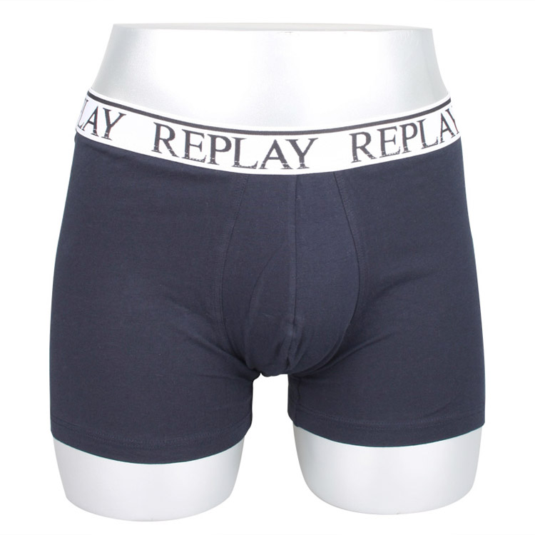 replay 男士时尚蓝色莱卡棉平角内裤单条装 m258001 039 m