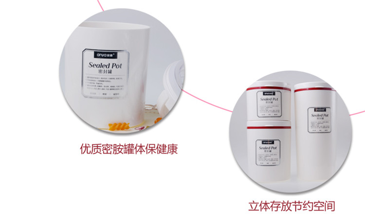 安雅（anya）新款储物罐密封罐D687茶叶罐圆形奶粉罐小号红色