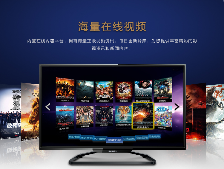 
                                        飞利浦（PHILIPS）32PHF5055/T3 32英寸 智能八核安卓4.4LED高清液晶平板电视机（黑色）(京东微联APP控制)                
