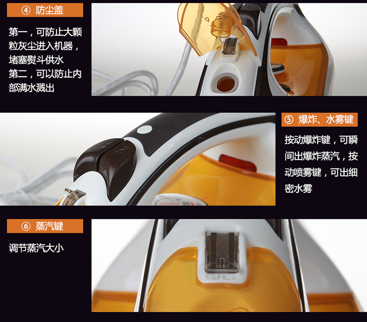 红心（Hongxin）电熨斗RH165 家用熨斗（咖啡色五档）