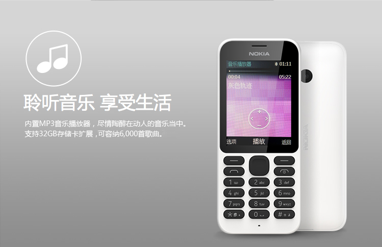 诺基亚(NOKIA) 215 DS (RM-1110) 黑色 移动联通2G手机 双卡双待