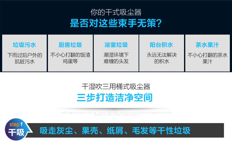 
                                                            海尔（Haier）吸尘器家用干湿吹三用大功率强劲吸力桶式HC-T3143A2                