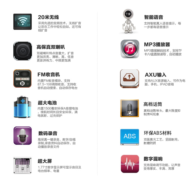 十度（ShiDu）S318 便携数码扩音器 小蜜蜂 无线扩音器 智能语音提示 一键式录音  宝石蓝