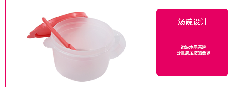 特百惠（Tupperware）午餐便携饭盒 简约组合2件套  石榴红