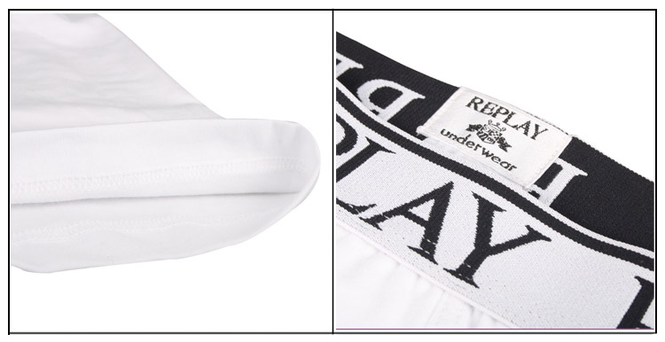 replay 男士时尚白色莱卡棉平角内裤单条装 m258001 001 m