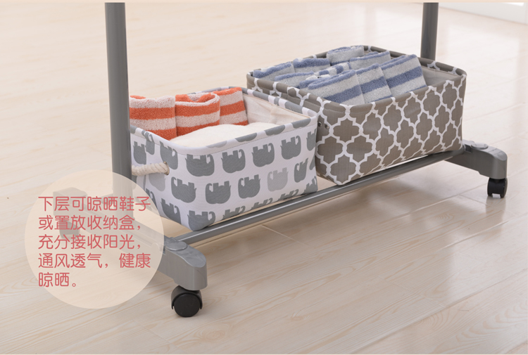 
                                        
                                                            日益新 加长不锈钢单杆落地晾衣架 升降伸缩移动晾晒架 阳台室内晾衣杆衣服架挂衣架衣帽架 RYX-03-001B                