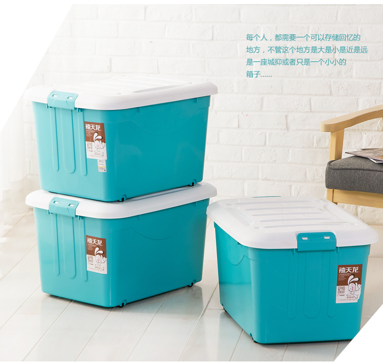 
                                        
                                        禧天龙Citylong 塑料收纳箱整理箱大号环保储物箱3个装 天蓝色60L 6063                