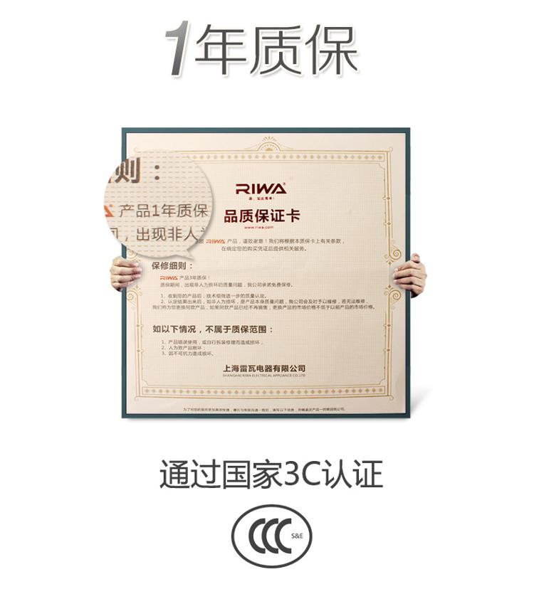 雷瓦(RIWA) 电吹风机 家用2200W大功率 负离子护发 数字液晶屏显 黑色Q9