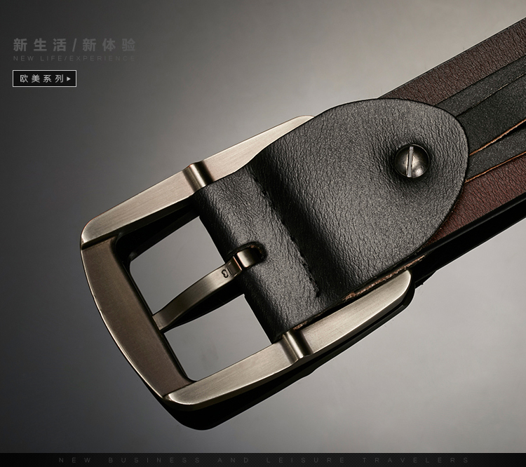 皓顿(hautton)zk053 牛皮时尚休闲针扣潮腰带 黑色