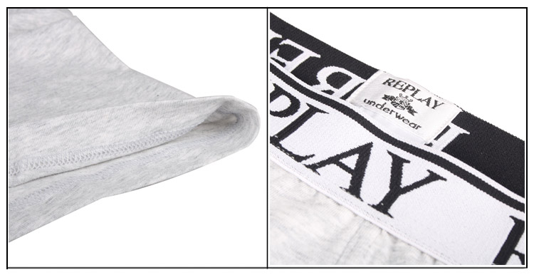 replay 男士时尚灰色莱卡棉平角内裤单条装 m258001 073 m