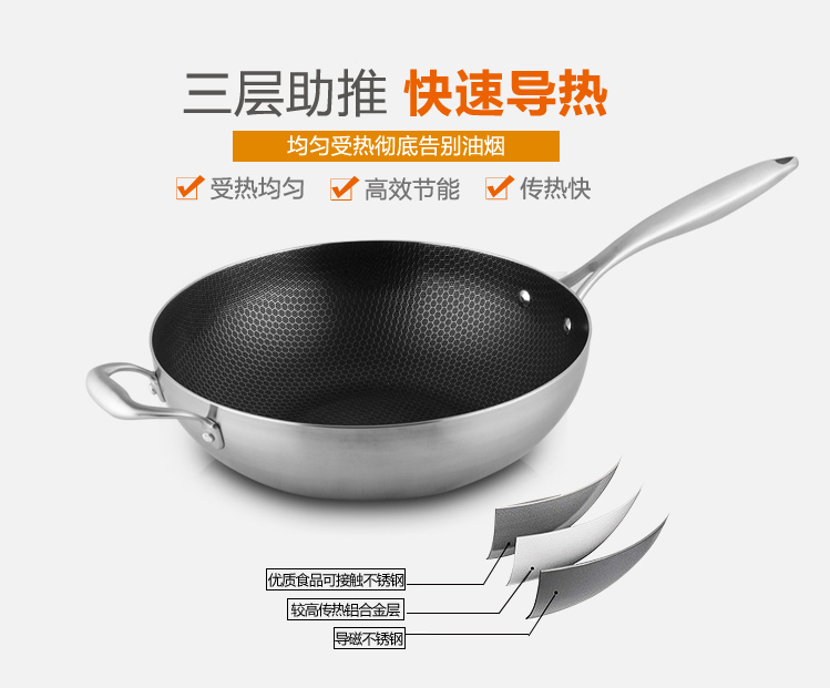 
                                        
                                        九阳（Joyoung）32cm炒锅复合钢不粘锅锅具CGG3208                