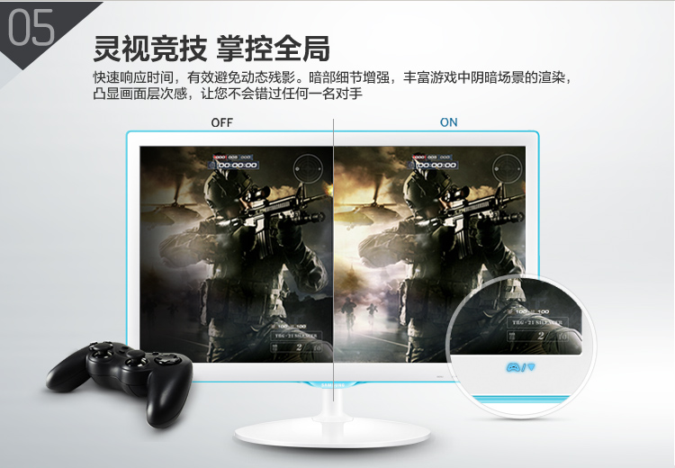 三星（SAMSUNG）S22D360Q 21.5英寸PLS广视角LED背光液晶显示器