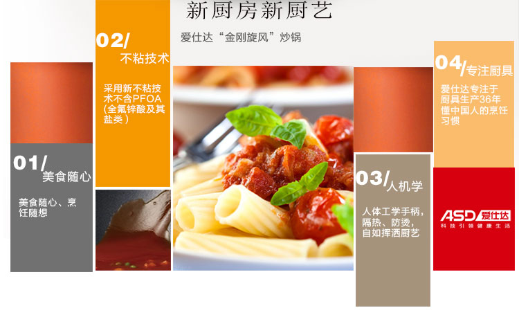 
                                        爱仕达32CM金刚旋风无油烟炒锅ZL2332E 新技术不粘锅炒锅不锈钢锅盖 节能旋风锅底送不粘铲                