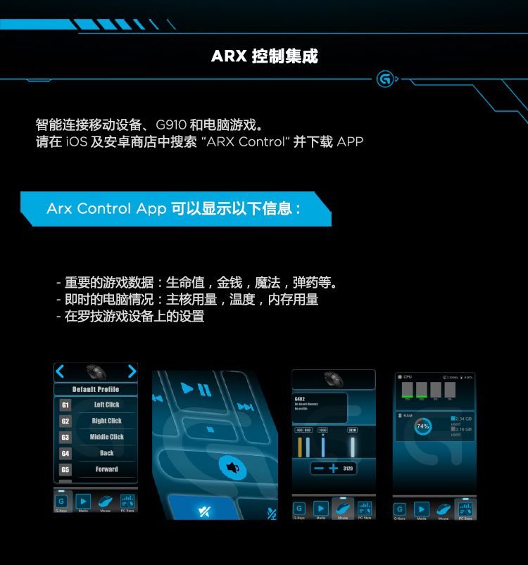 罗技（Logitech）G910 RGB炫光机械游戏键盘