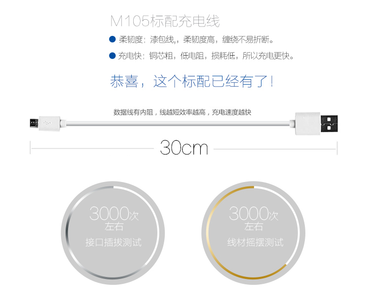 
                                        【品质联盟】 飞毛腿 10000毫安 聚合物 双USB输出 M105 移动电源/充电宝香槟金 充电套装                