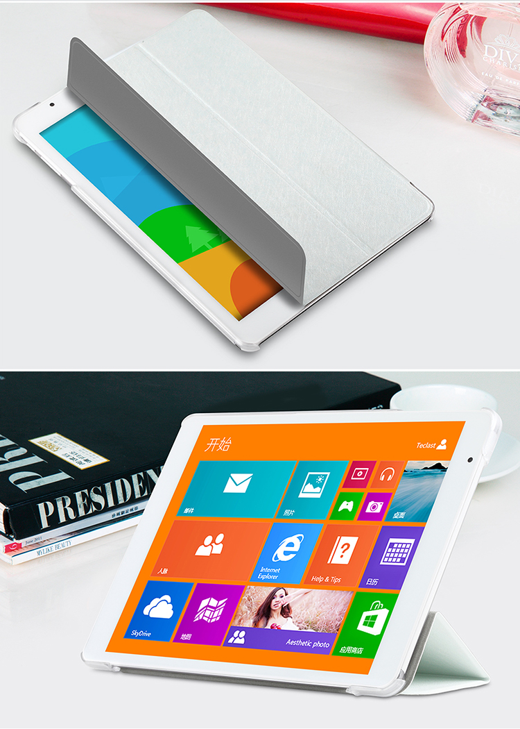 台电（Teclast）X98 Air 3G/II P98 3G/4G 专用高级皮套 电压 蚕丝纹 白色 保护套壳 适用9.7英寸平板电脑
