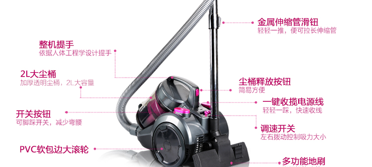 海尔（Haier）吸尘器 ZW1608 家用高端 强力吸力静音无耗材