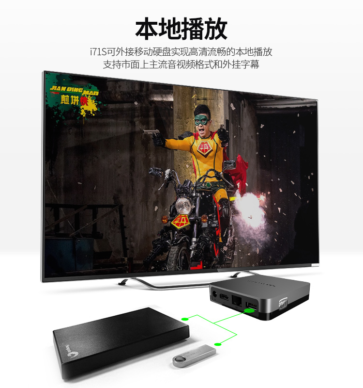 创维（Skyworth）i71S 爱奇艺4K超清盒子 四核 网络电视机顶盒 安卓智能高清播放器 钛黑