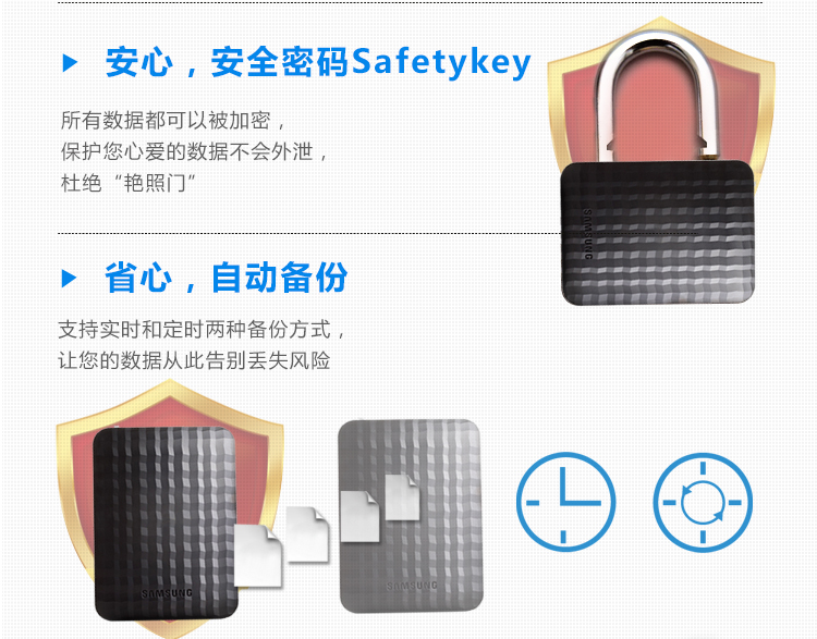 三星（SAMSUNG）M3系列 高性能USB3.0移动硬盘 1TB