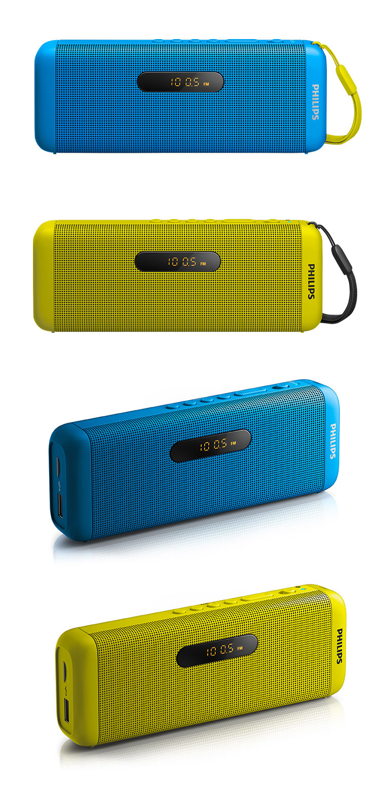 
                                        飞利浦（PHILIPS）SD700 无线蓝牙双喇叭插卡音箱 兼容苹果/三星/电脑 MP3播放器 户外便携 FM收音机 蓝色                
