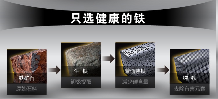 【京东超市】珍珠生活原装进口传统光面加厚铁锅30cm平底无涂层高纯铁炒锅电磁炉通用GP-2052