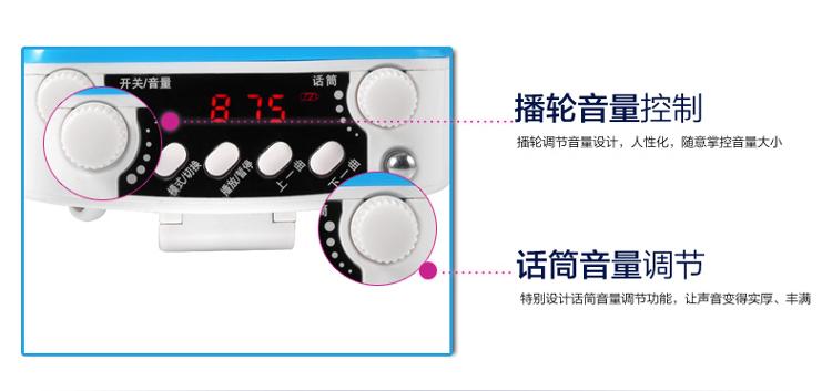 阿波罗(APORO)T7 音箱 音响数码小蜜蜂教学导游腰挂双麦克扩音器(活力蓝)