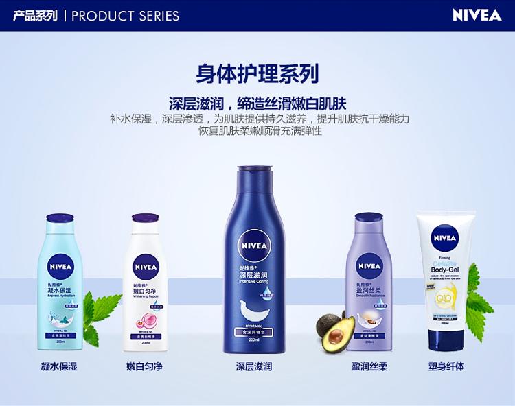 
                                        
                                                                                妮维雅(NIVEA)深层润肤乳液200ml（滋润身体乳 润肤乳保湿补水）王俊凯同款                