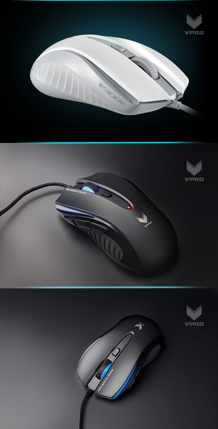 雷柏(rapoo) v300c 电竞鼠标 游戏鼠标 有线鼠标 笔记本鼠标 黑色