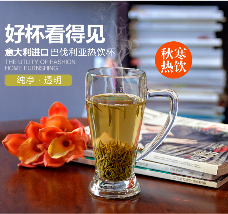 波米欧利（Bormioli Rocco）意大利进口Baviera无铅玻璃大容量啤酒杯265mL*2支装