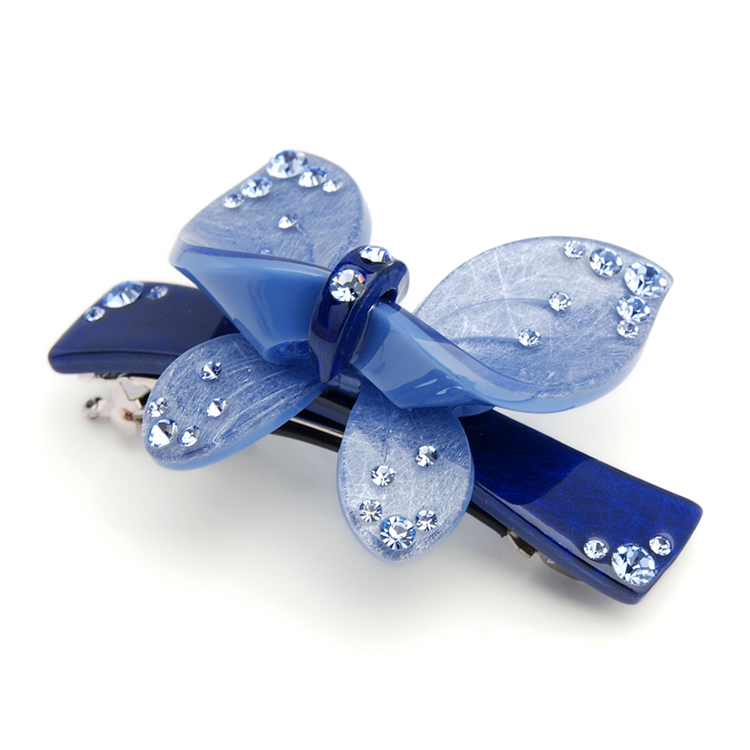 奇美拉 (chimera) 小发夹 燕尾蝶 蝴蝶结横夹弹簧夹 蓝色
