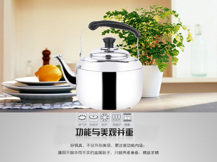 
                                        
                                        建丽不锈钢鸣音鸣笛快速烧开水壶特价促销5L热水壶电磁炉煤气炉通用                