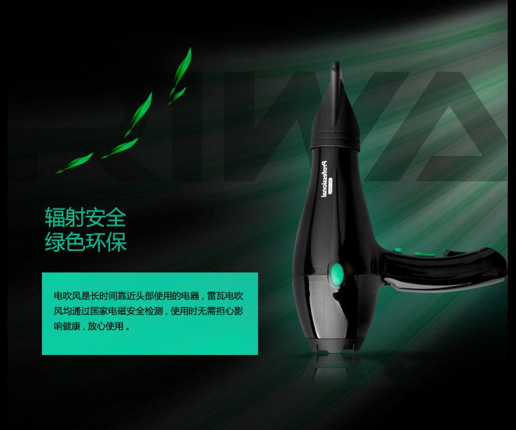 雷瓦(RIWA) 电吹风机 家用1800W 黑色RC-490A