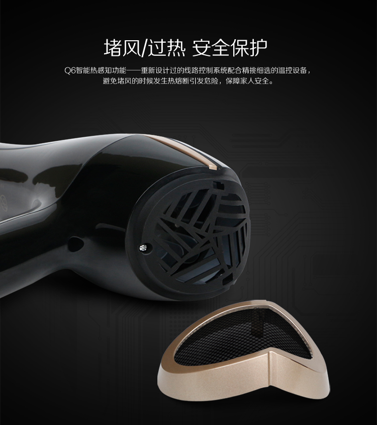 
                                        雷瓦(RIWA) 电吹风机 家用大功率快速干发吹风筒专业恒温2200W Q6 送女友生日礼物                