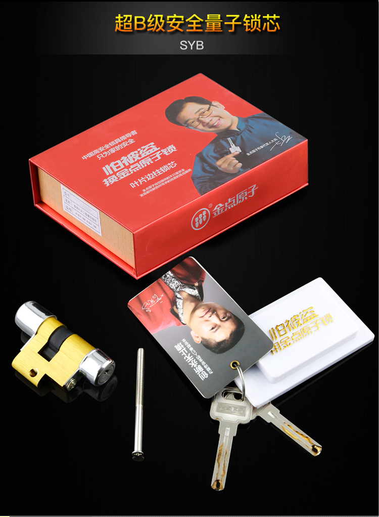 防盗大门保德安锁芯 c级 叶片式 8条钥匙