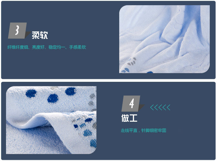 富居（FOOJO）全棉加柔亲肤定织提花吸水毛巾浴巾纯棉套巾 幻想星空-蓝色2毛巾1浴巾礼盒套装