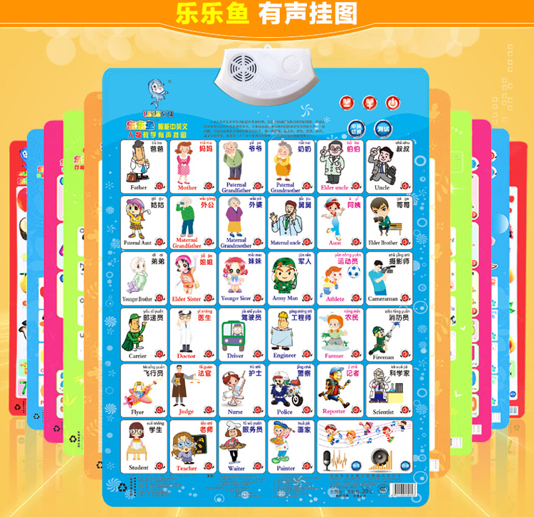 乐乐鱼(leleyu) gt002 第二代发音有声挂图 人物篇