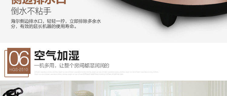 海尔（Haier）挂烫机 HGS-2510单杆香槟金蒸汽挂烫机10档2.5L