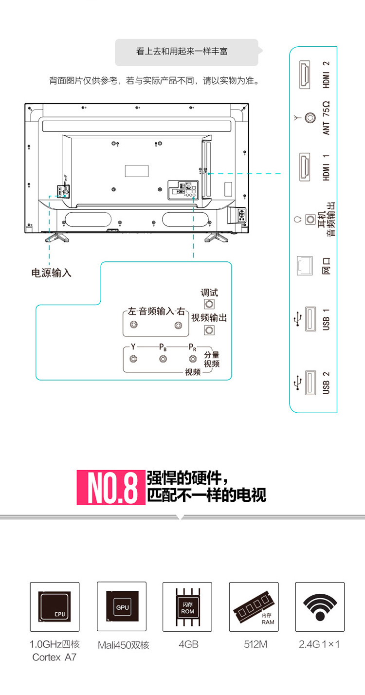 
                                        海信（Hisense）LED43EC291N 43英寸 智能电视 六核配置 WIFI(黑色)                