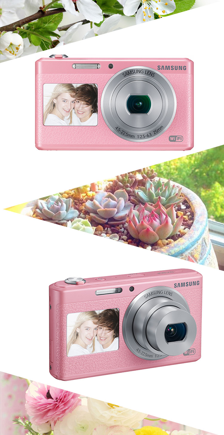 三星 SAMSUNG  智能WIFI双屏数码相机 DV180F（白色）