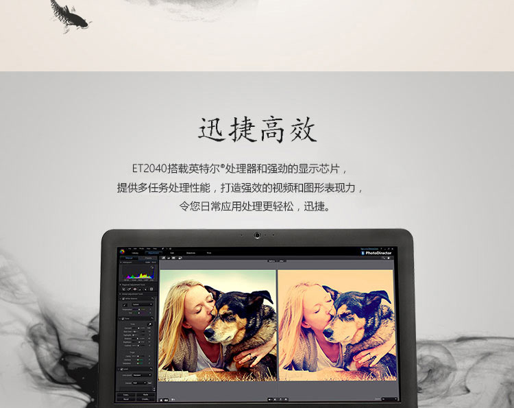 华硕（ASUS）如意ET2040 19.5英寸轻薄一体式电脑 （J1800 4G 500GB 集显 Win8.1 无线键鼠 黑色）