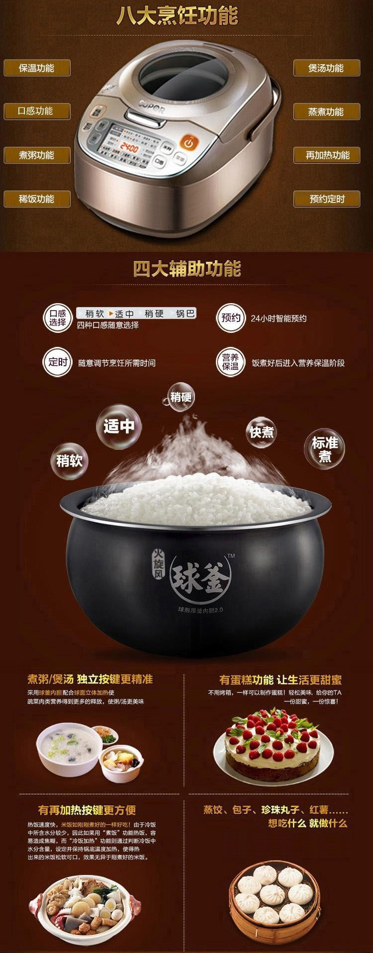 
                                        苏泊尔（SUPOR）电饭煲电饭锅4L容量全景视窗CFXB40FC28-75                